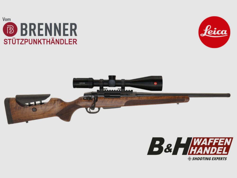 Paquete completo Brenner: BR20 L.E. (nuez, respaldo ajustable) con Leica 2.5-15x56