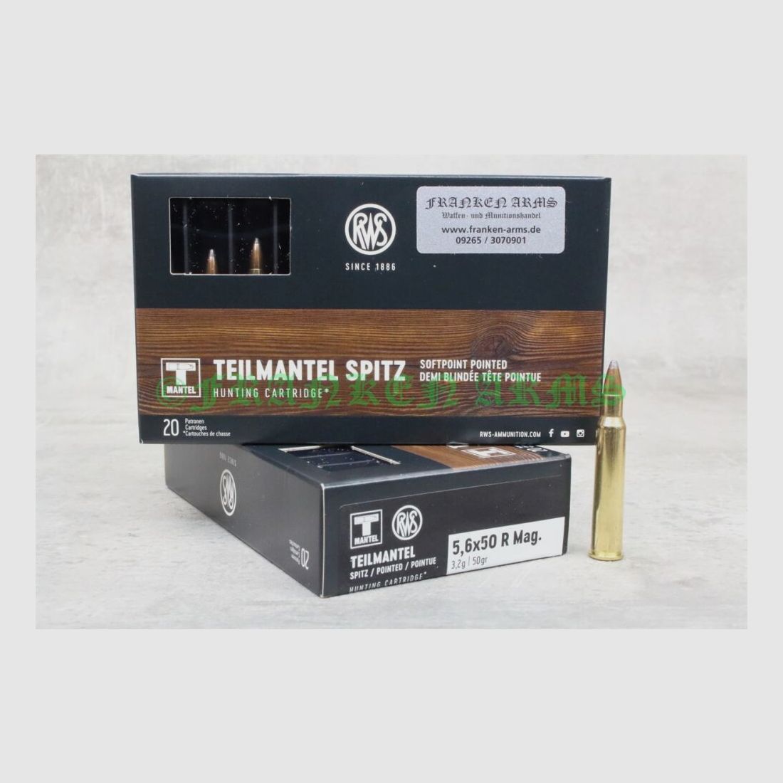RWS Deelmantel 5,6x50R Magnum 50gr. 3,2g 20 stuks staffelprijzen