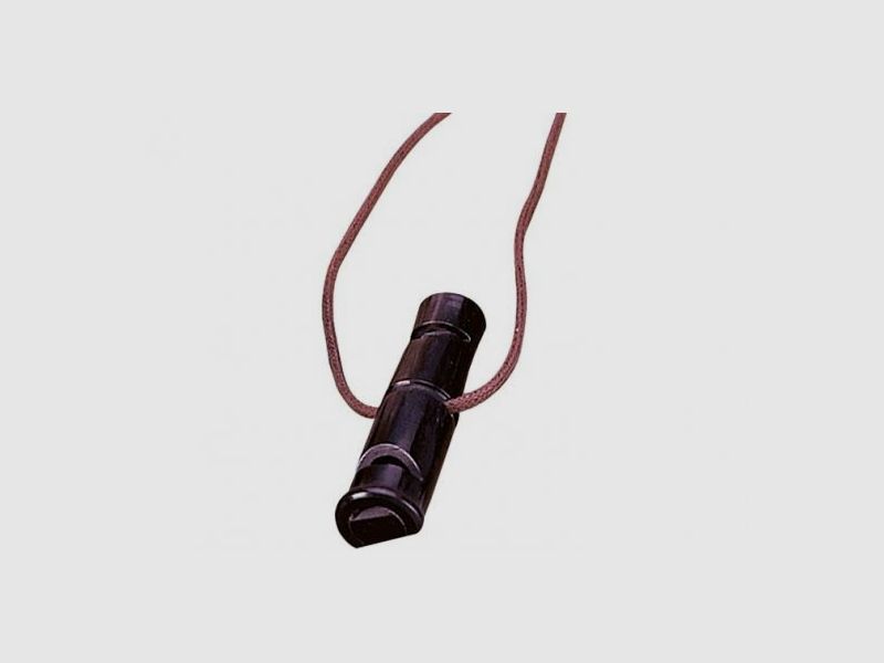 Hundepfeife Down-Doppelpfeife 60mm Echthorn mit Lederband