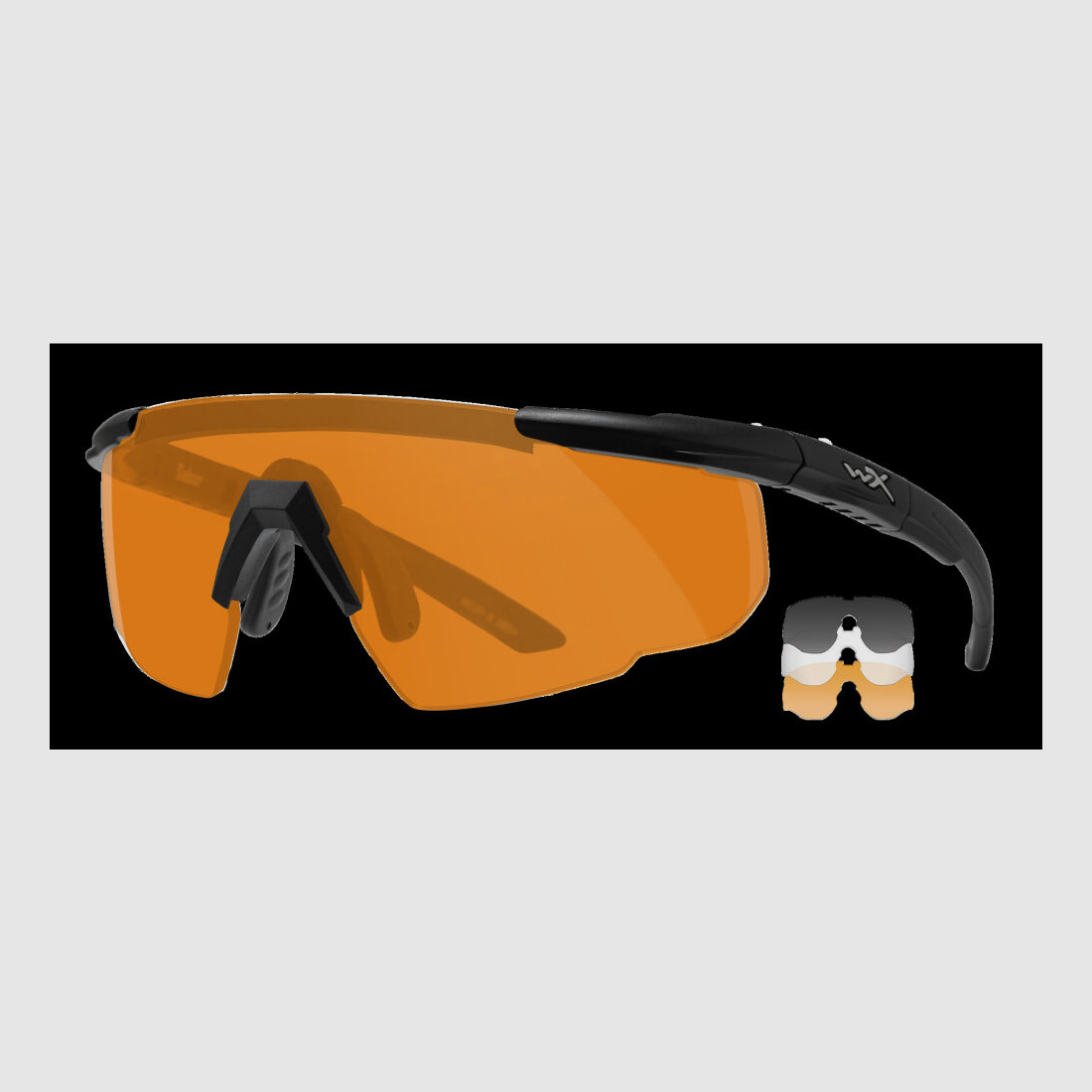 Wiley X WX Saber Advanced, schwarz grau, klar, orange