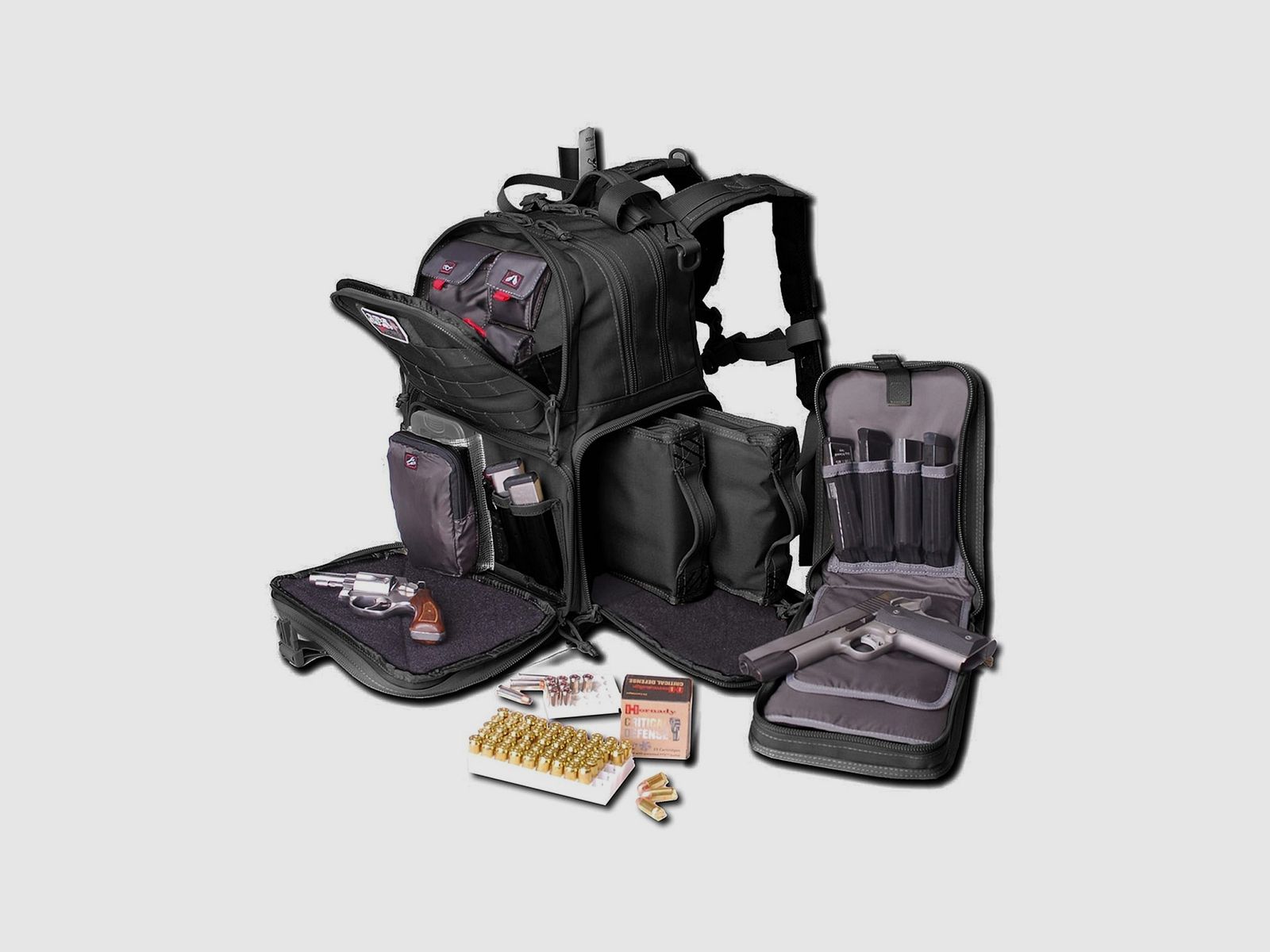 GPS SAC A DOS DE TIR POUR ARME DE POING NOIR 3 ARMES TACTICAL RANGE BACKPACK