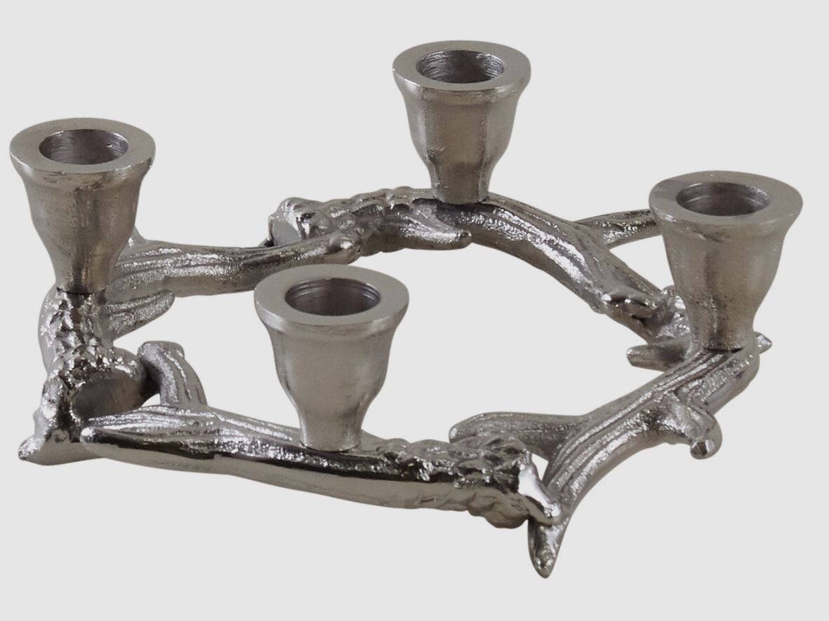 Lovergreen Dekoration Motiv Aluminium Geweih-Kranz Kerzenhalter