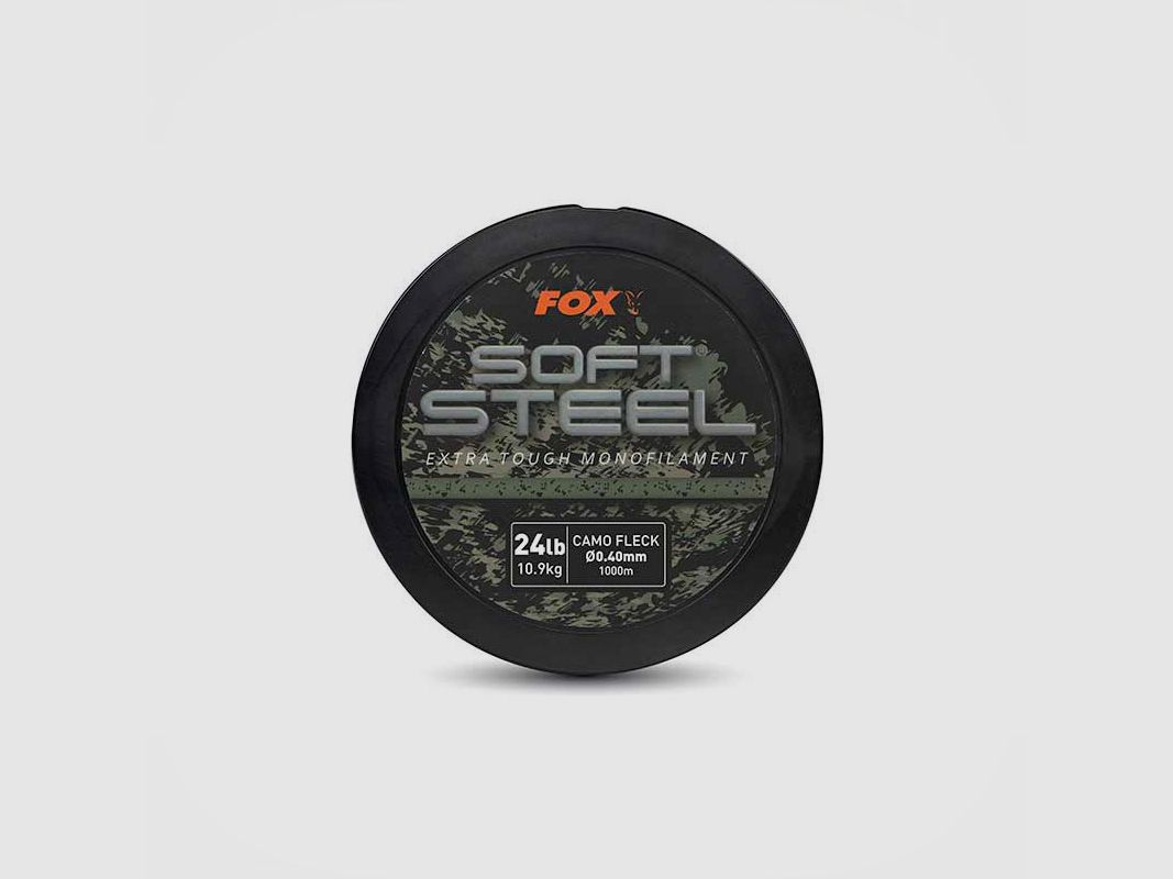 FOX – SOFT STEEL EXTRA TOUGH MONOFILAMENT 24lb 10.9kg CAMO FLECK Ø0.40mm 1000m, image 2 of 5