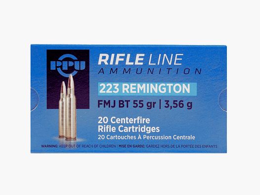 PPU .223 Rem. 3.56g 55gr FMJ BT
