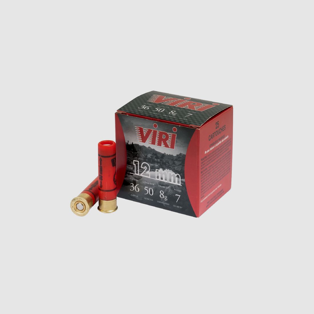 DOOS VAN 25 PATRONEN VIRI KALIBER 12MM - 8G - BJ - PB9