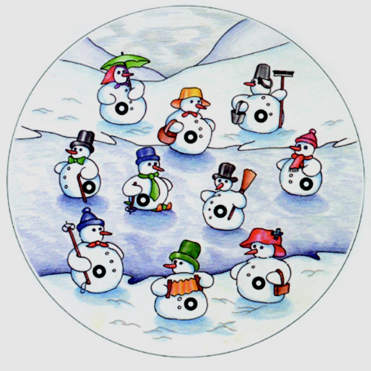 Braun Network Weihnachtsscheibe Schneemann