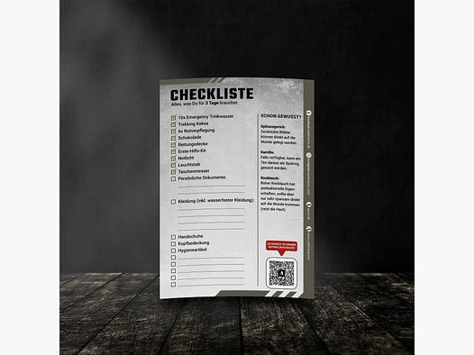 ASMC Checkliste Fluchtrucksack Small - 3 Tage