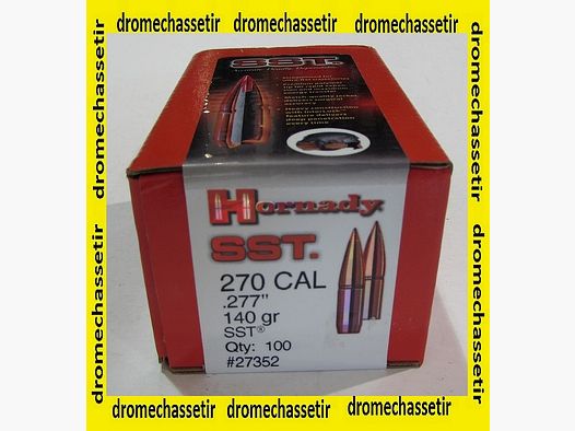 Boite de 100 ogives Hornady SST, cal 270, 140 grains , ref 27352
