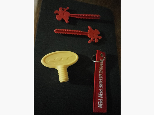 Original Mündungsstopfen Rot Transport Zubehör Ram cal .43 .50 Laufstopfen Anhänger Hinweis Lauf Gummi Markierer neuwertig universal Umarex t4e Pistole Gewehr Paintball 