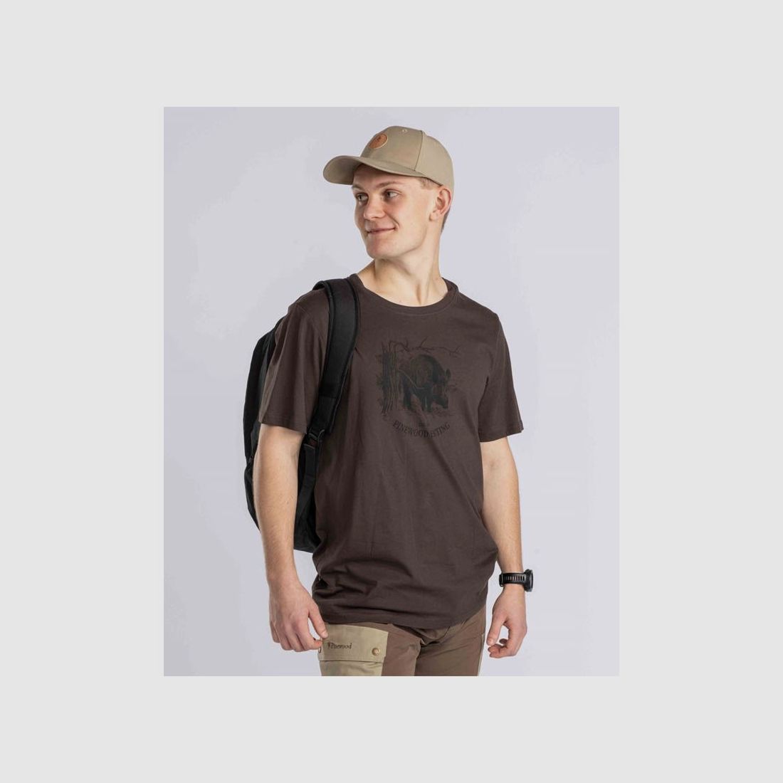 Wild Boar T-Shirt 5451 Brown Pinewood, image 4 of 6