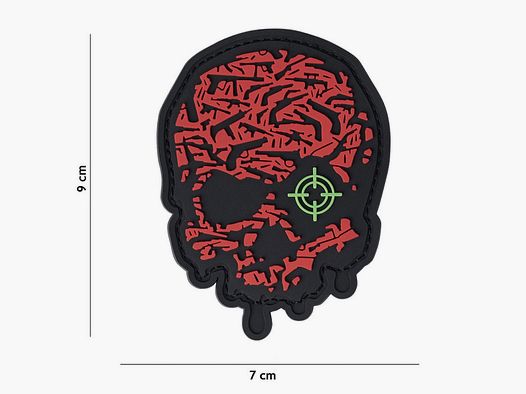 Patch PVC Ziel Auge Totenkopf ROT