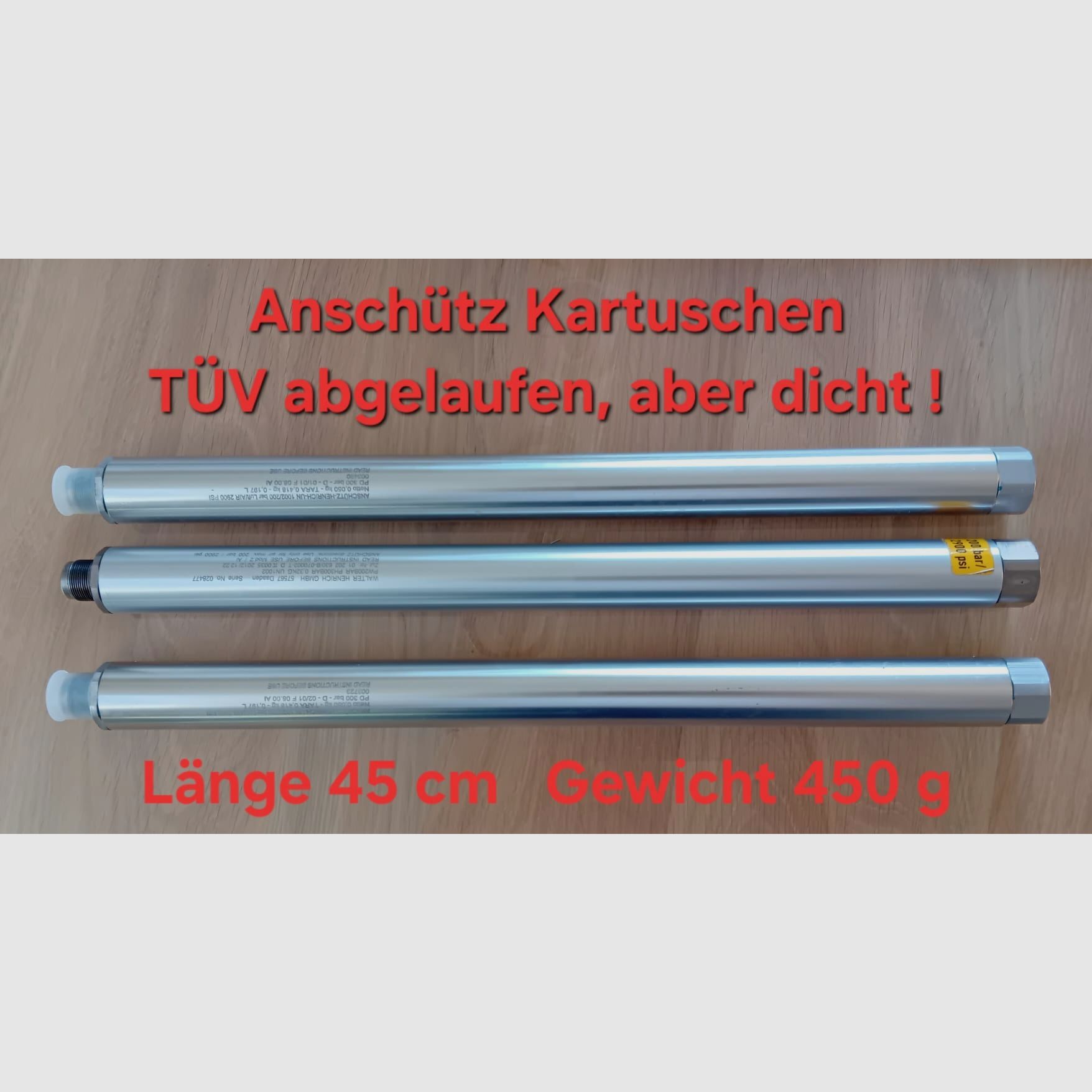 Pressluftkartuschen von Anschütz