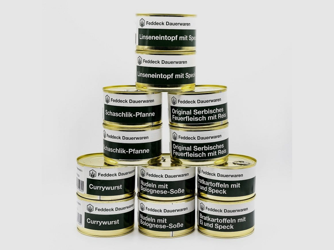 Feddeck durable goods 12 x 400 g ready meals mix in cans