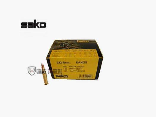 100 Patronen SAKO Speedhead Fmj 222 Rem Range 50 Gr