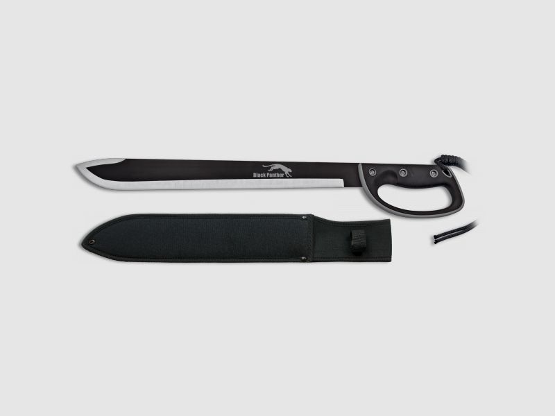 long machete Black Panther with hand protection