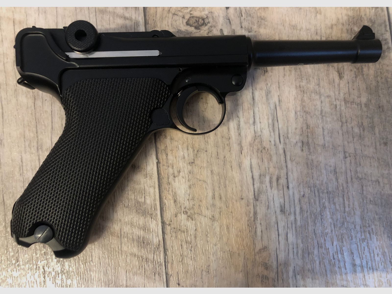 Legends air pistol P08 CO2, Parabellum pistol, 4.5 mm blowback, black, airgun