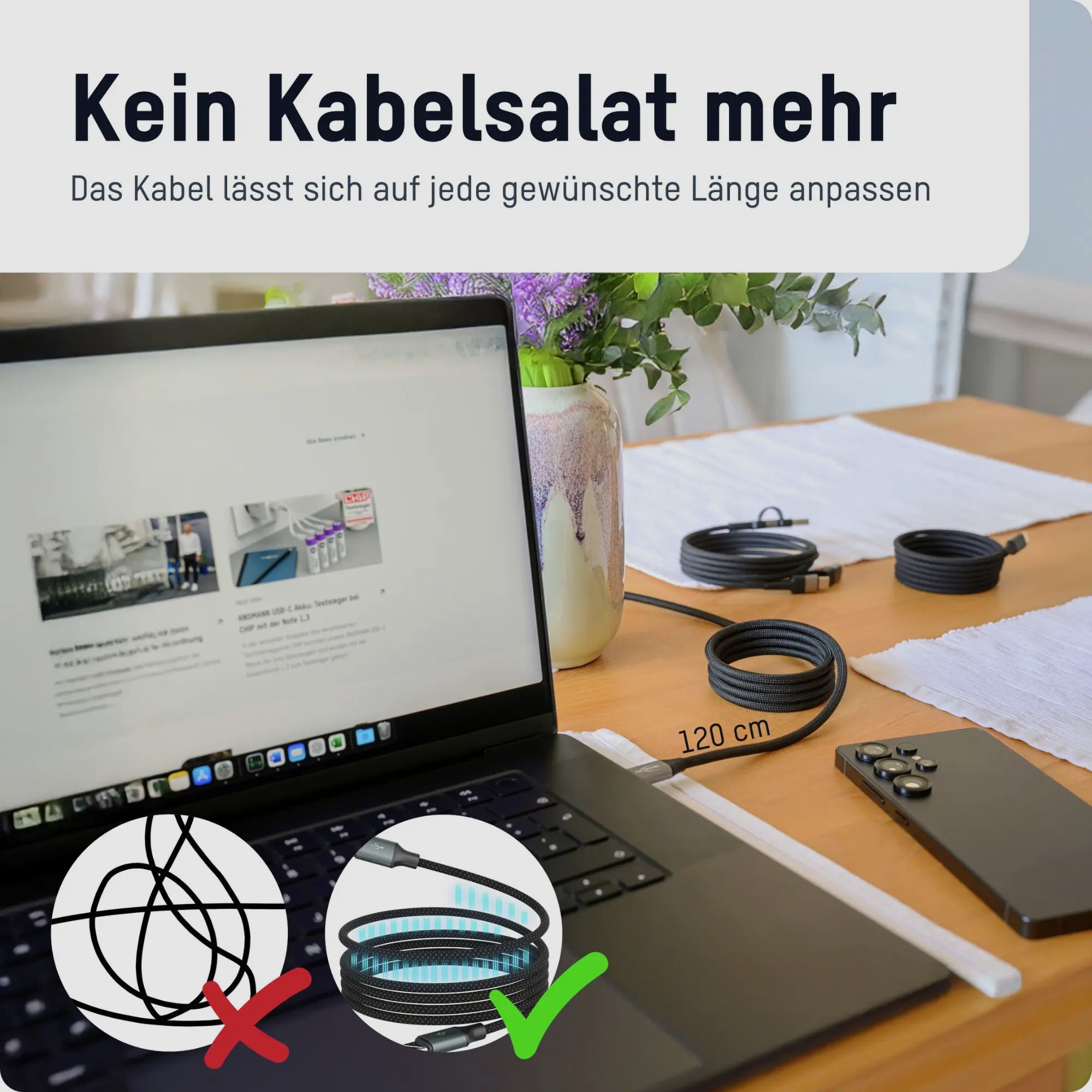 Ansmann Magnetisch USB-kabel