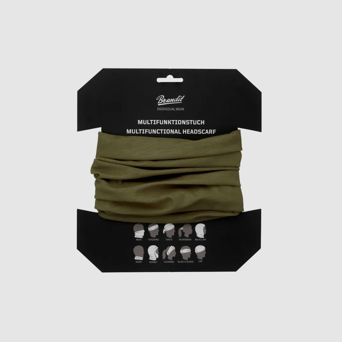 Multifunctional cloth (tube scarf) for head, face, neck - One size - Olive