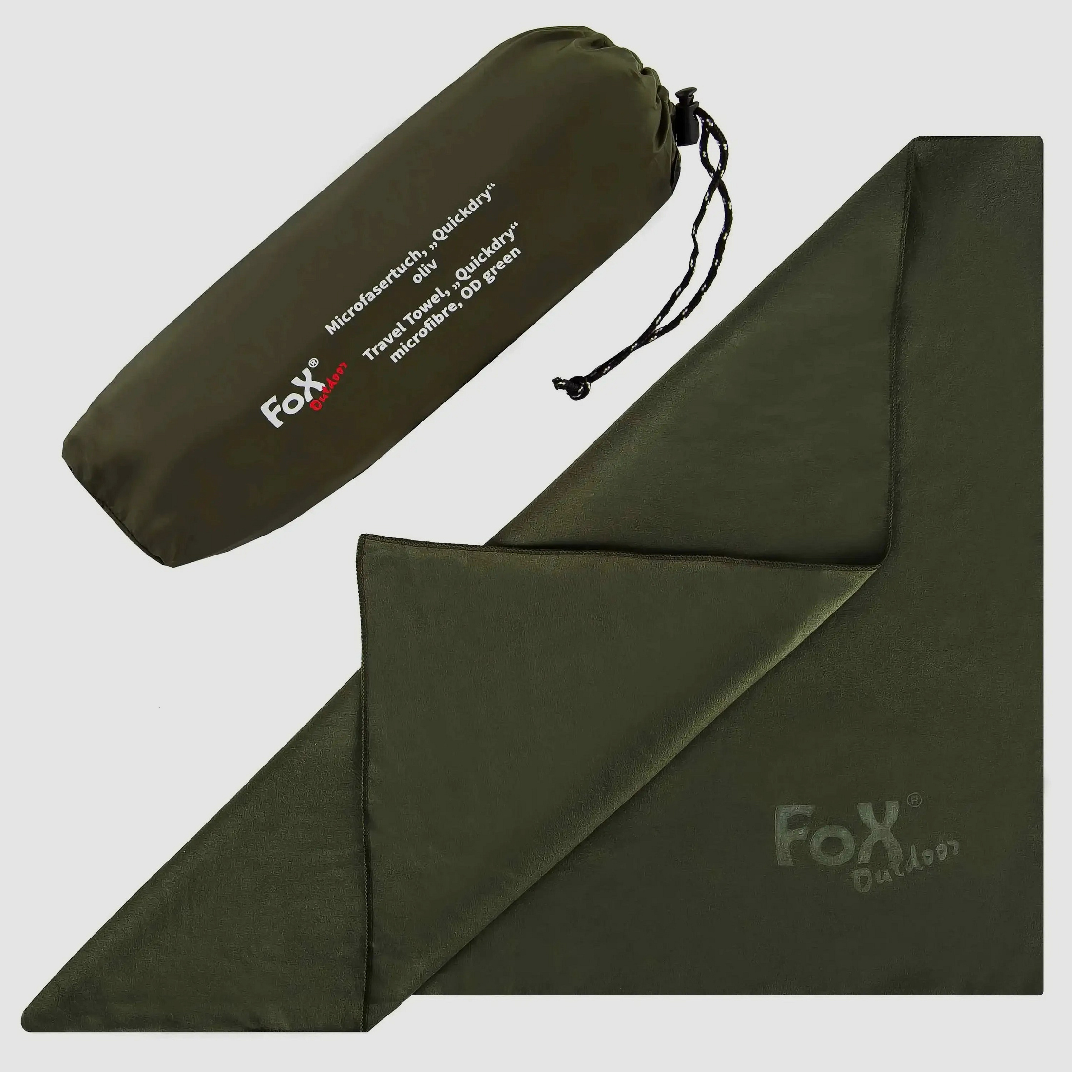 Fox Outdoor Paño de microfibra Quickdry oliva 130x80 cm