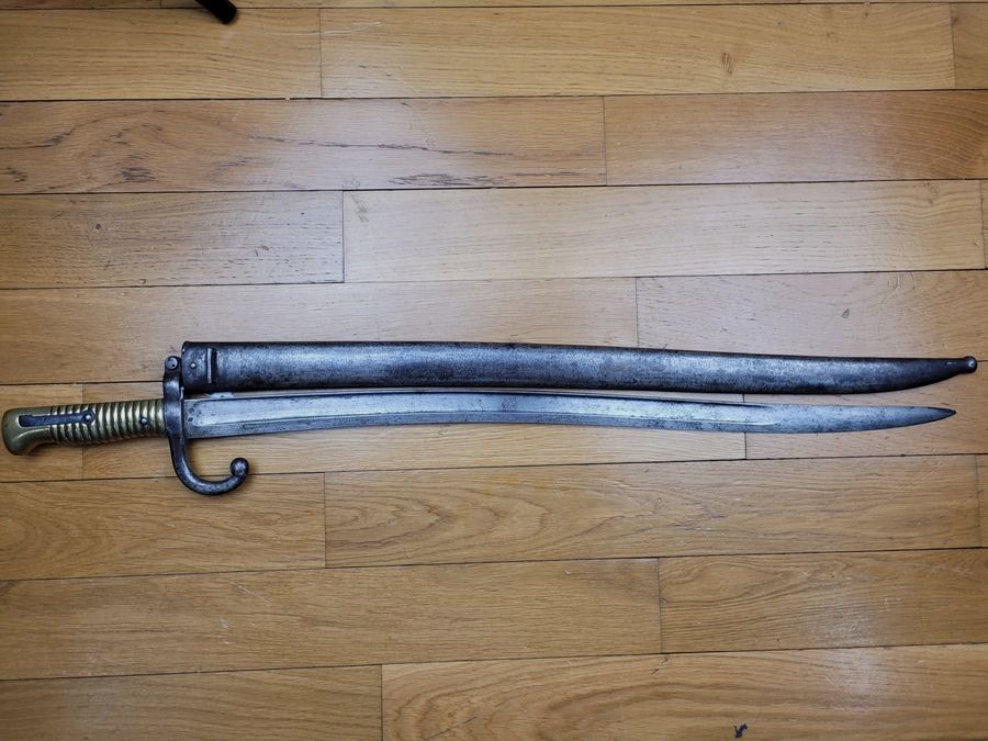 Sehr schöne Chassepot-Bajonett – Mre NATIONALE de Châtellerault – mit Nummer – TBE, Bild 1 von 14