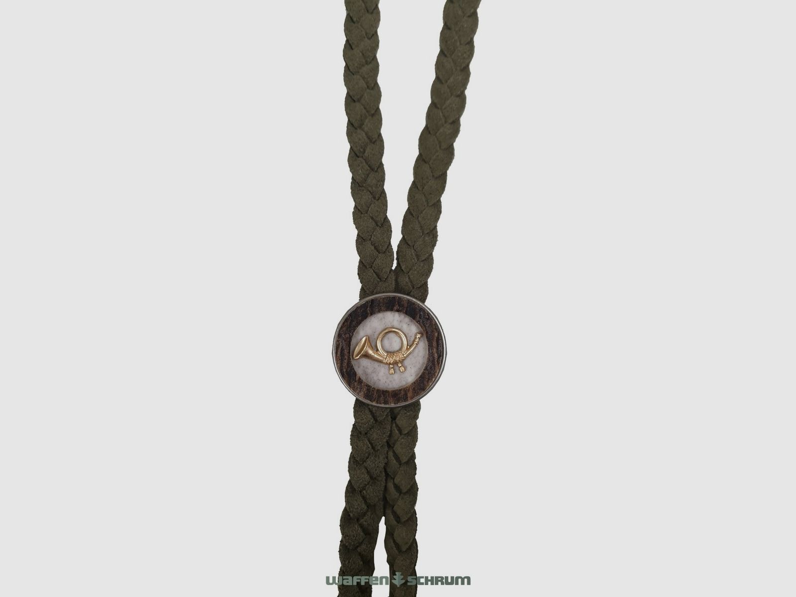 Haenel Hirschhornwaren Trachtenband Jagdhorn Oliv