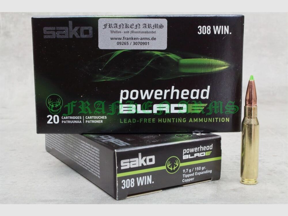 Lame Powerhead Sako .308 Win. 150gr. 9,7g 20 pièces Prix dégressifs