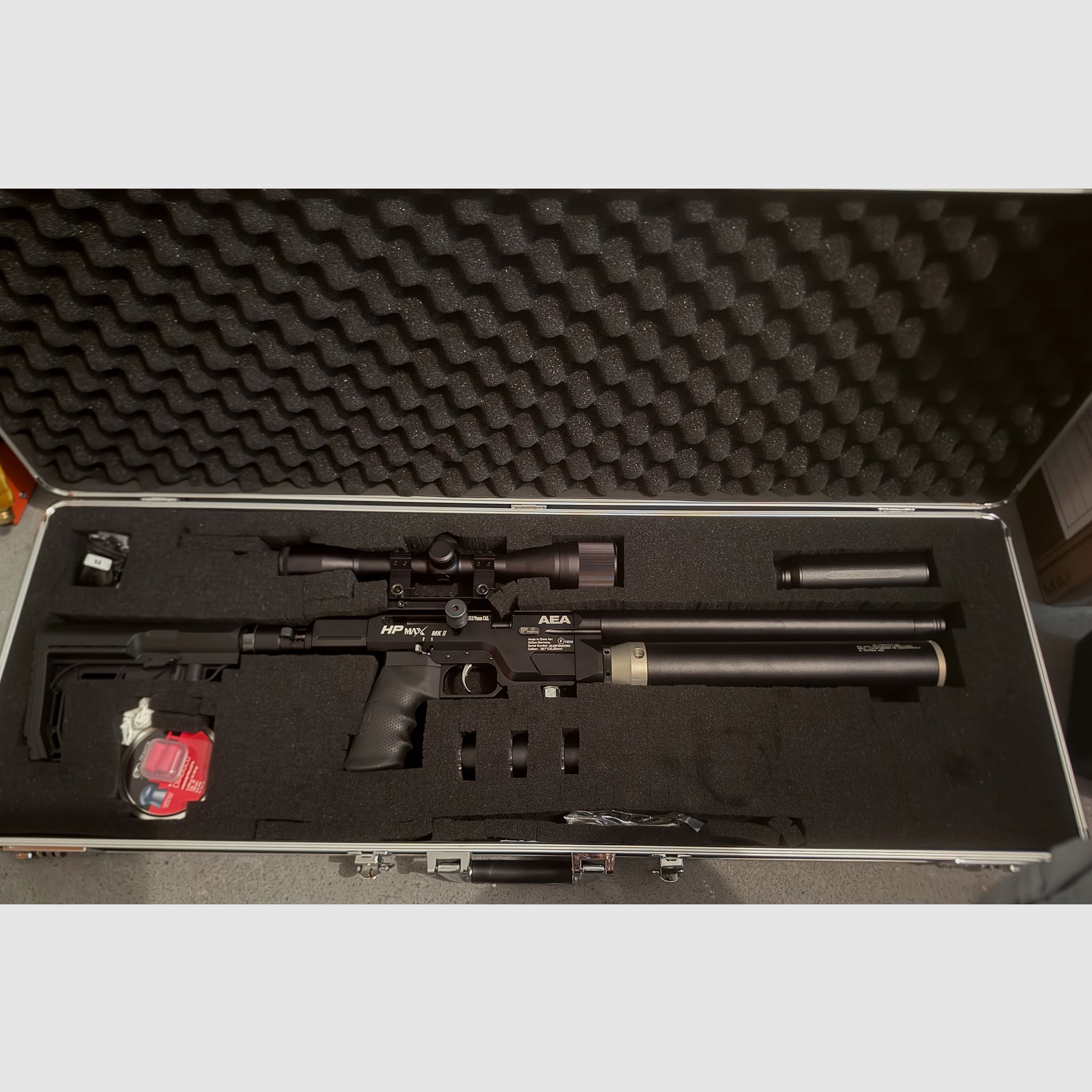 HP Max Mk2 Cal. .35/9mm incl. case and compressor