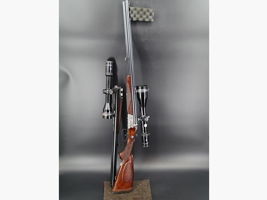 Bock / Doppelbüchsdrilling Sauer & Sohn 7x57R 8x57IRS 5,6x52R 2x Zeiss HT Sammlungsauflösung