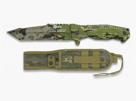 Taktisches Messer Camo mit vollem Griff und 14 cm Klinge