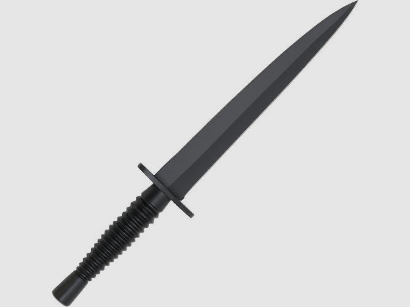 Commando Kampfmesser schwarz mit Lederscheide