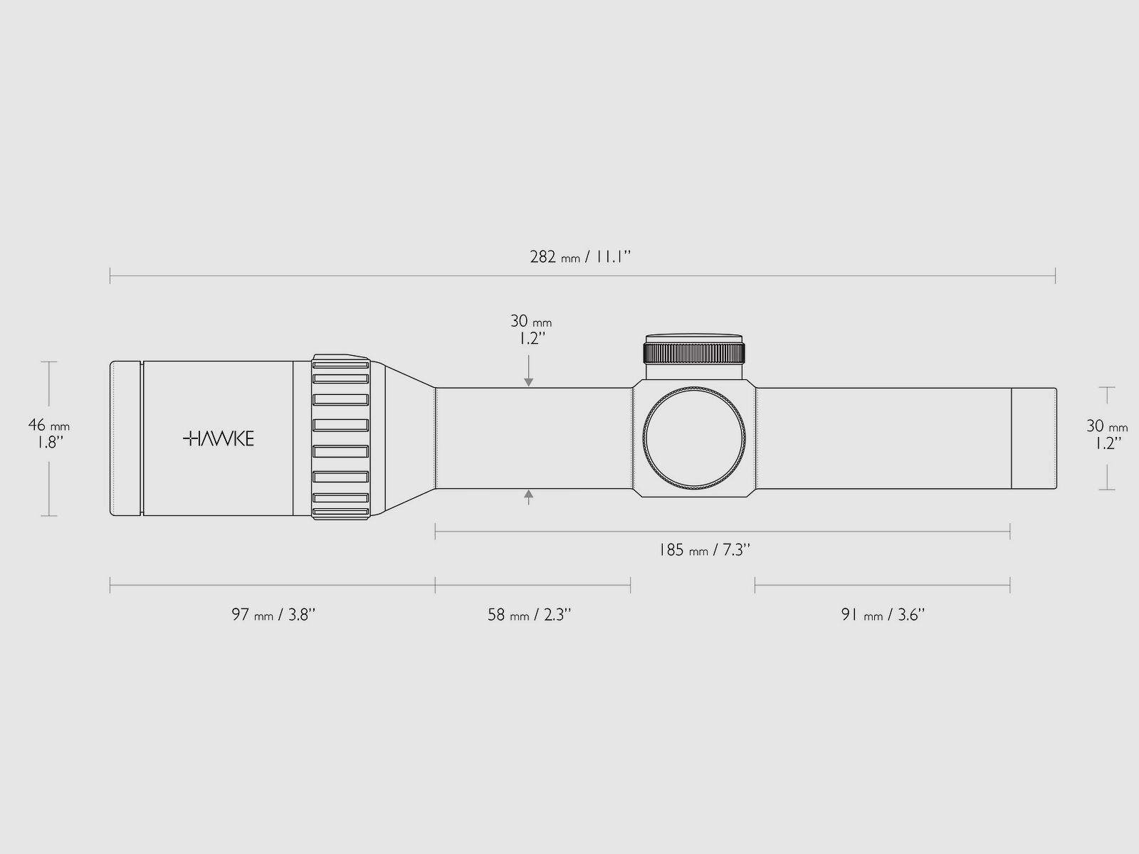 HAWKE 16300 Drückjagd Zielfernrohr ENDURANCE 30 WA 1-4x24 L4A DOT Leuchtabsehen