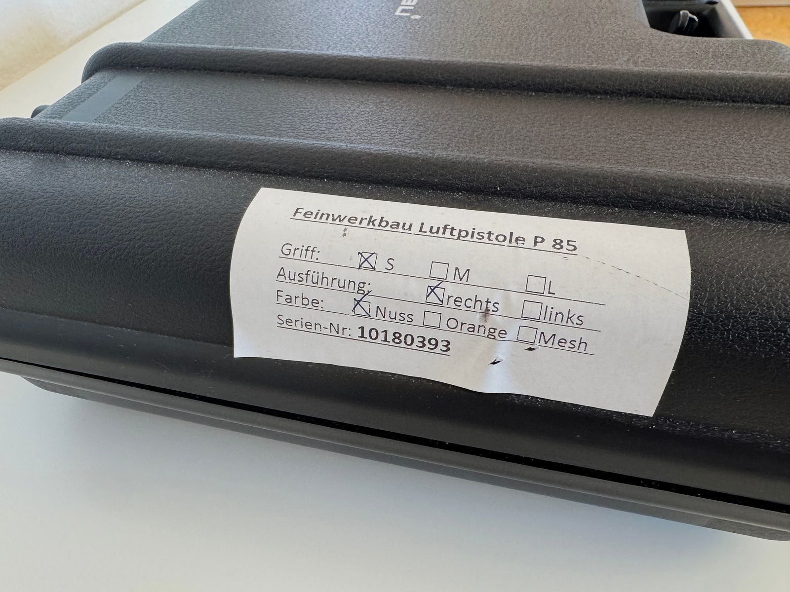 Feinwerkbau FWB P 85 air pistol (5-shot) - absolutely as new! Grip S right, 2 magazines, 2 cartridges (purchase 2025)