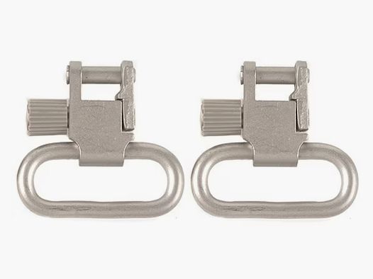 Uncle Mike's QD Super Sling Swivel / Riemenbügel Set Silber 2 Stück