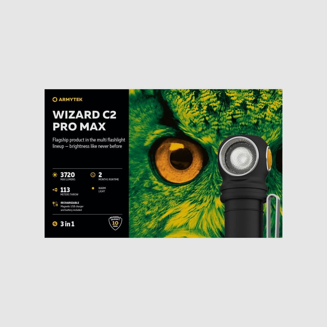ARMYTEK TORCIA WIZARD C2 PRO MAX WARM, zdjęcie 2 z 2
