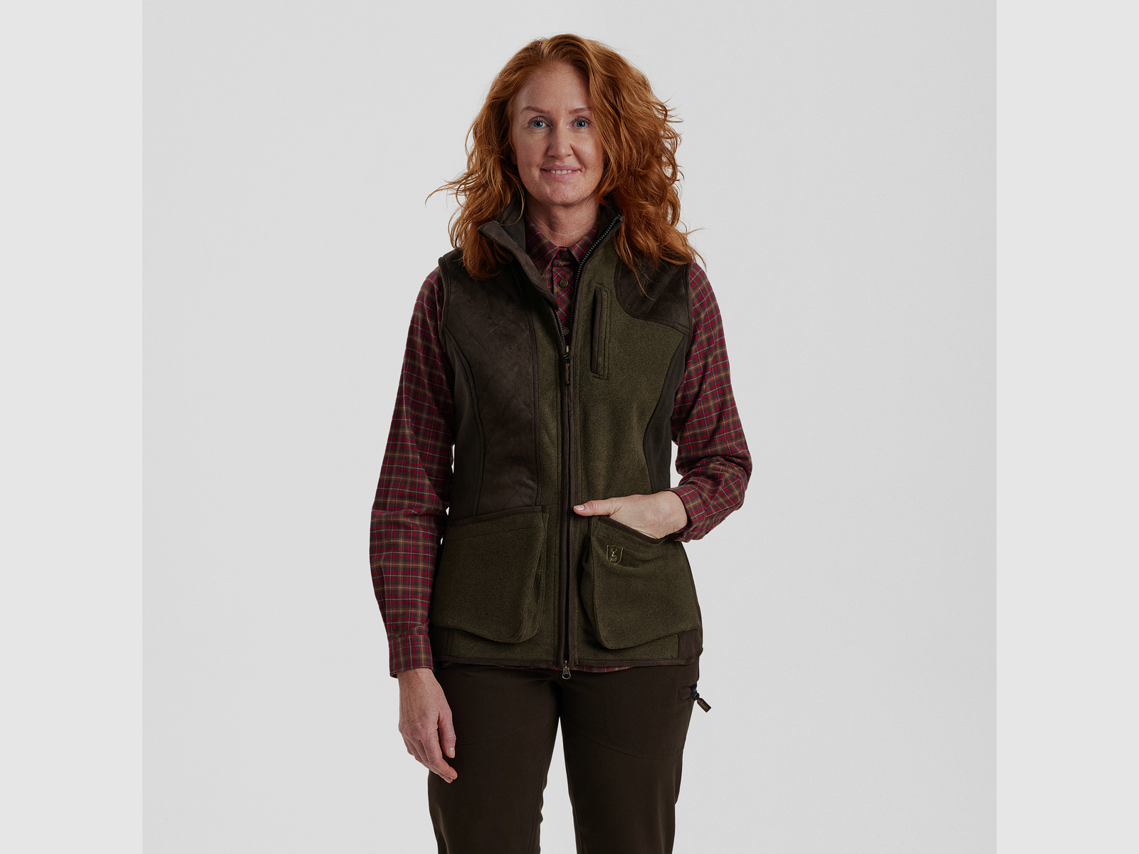 Lady Pam Shooting Weste - Graphite Green Melange – Kleidergröße Damen: 42