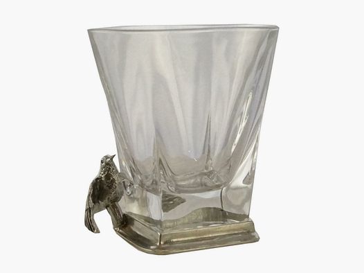 Lovergreen Accessoires Motiv Gin-Glas quadratisch mit Waldschnepfen-Ornament