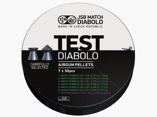 JSB DIABOLO TEST EXACT - 7 x 50 COUPS - 4,5-4,52- 0,475-0,870g