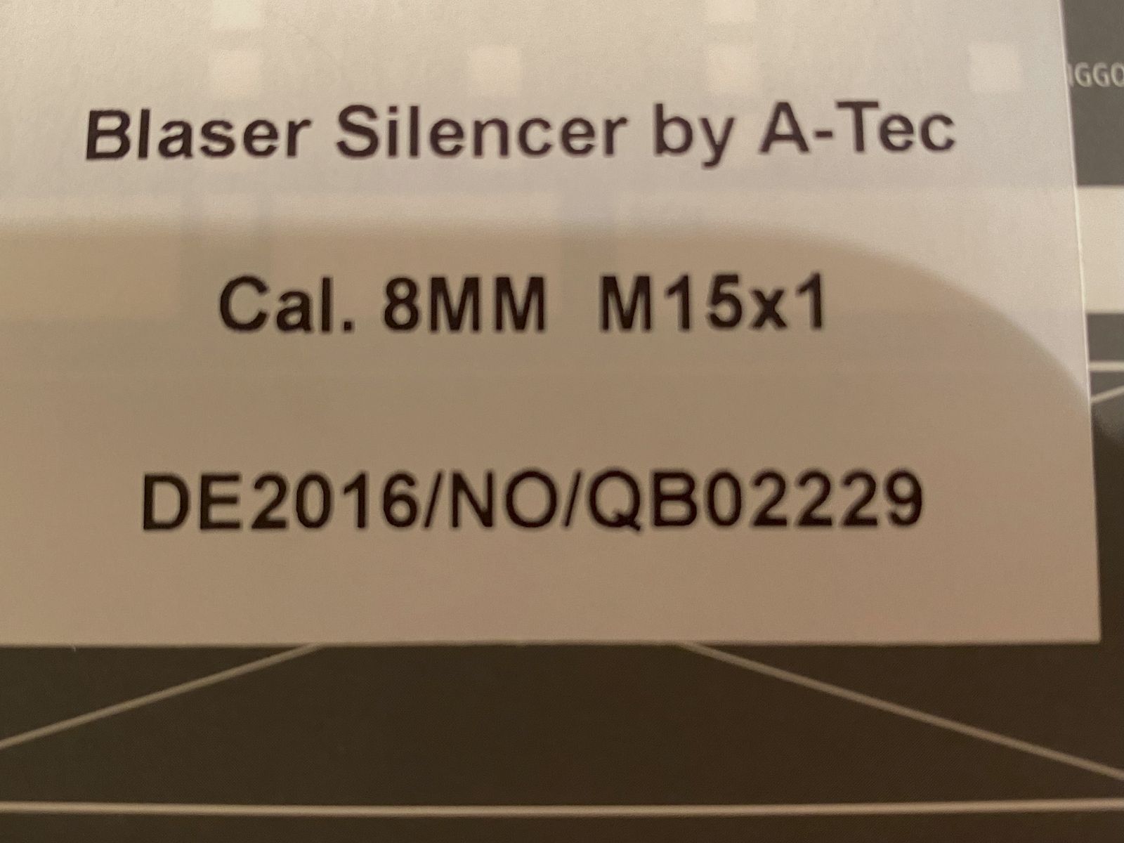 Schalldämpfer A-TEC Blaser Silencer Cal. 8 mm M 15x1