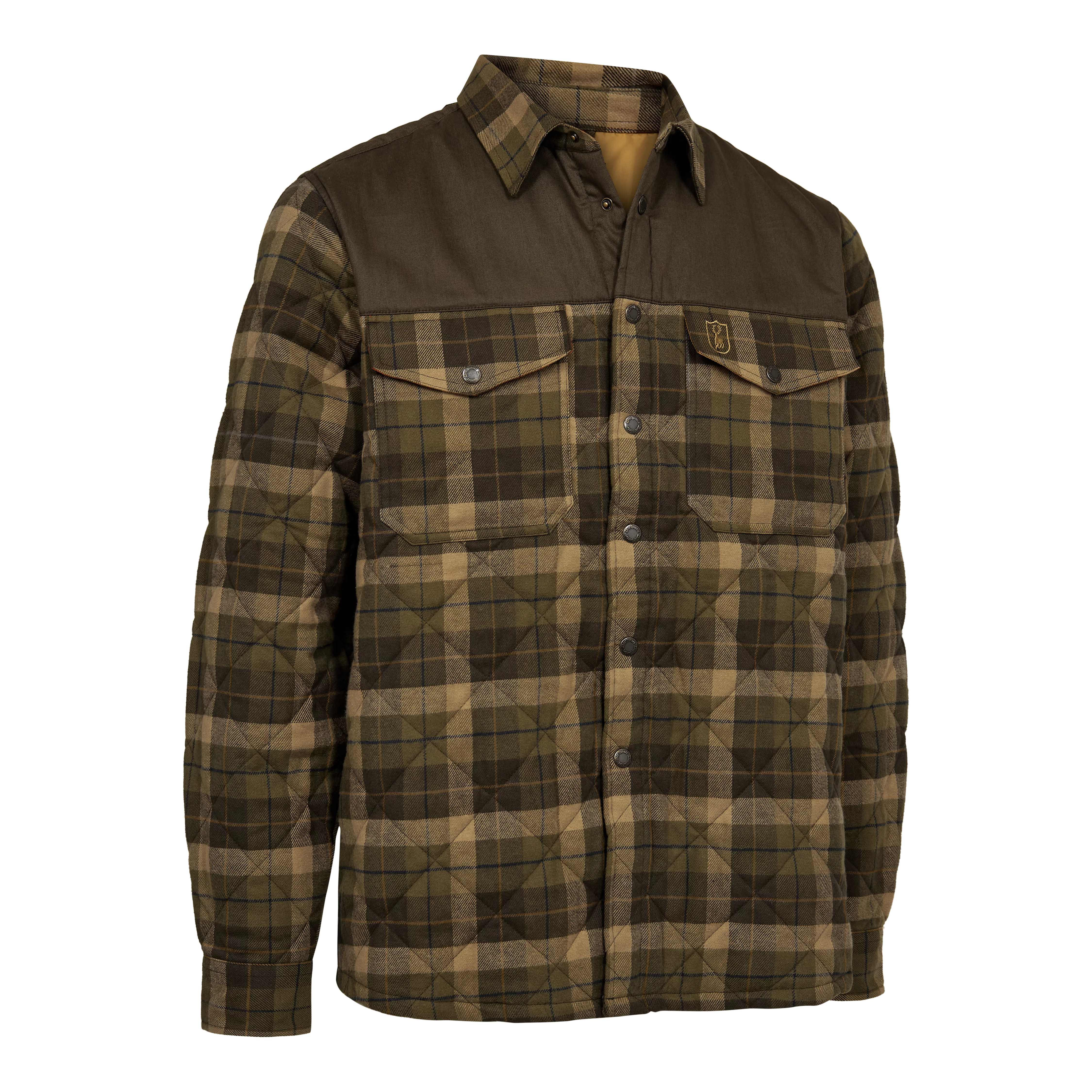Elbert Veste-chemise doublée - Carreaux marron, image 1 sur 2