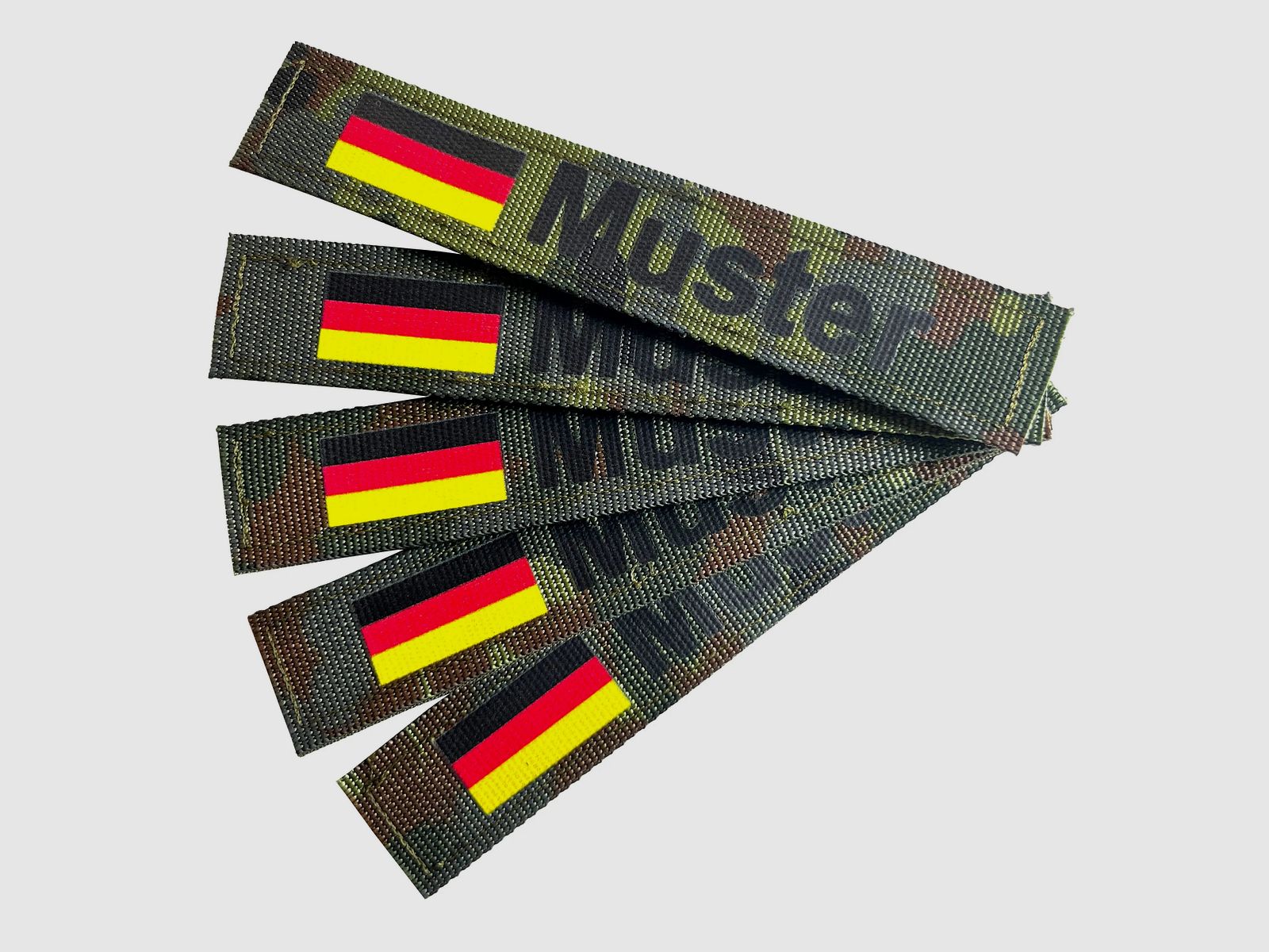 ASMC Namensbänder 5er Set mit Flagge Flecktarn