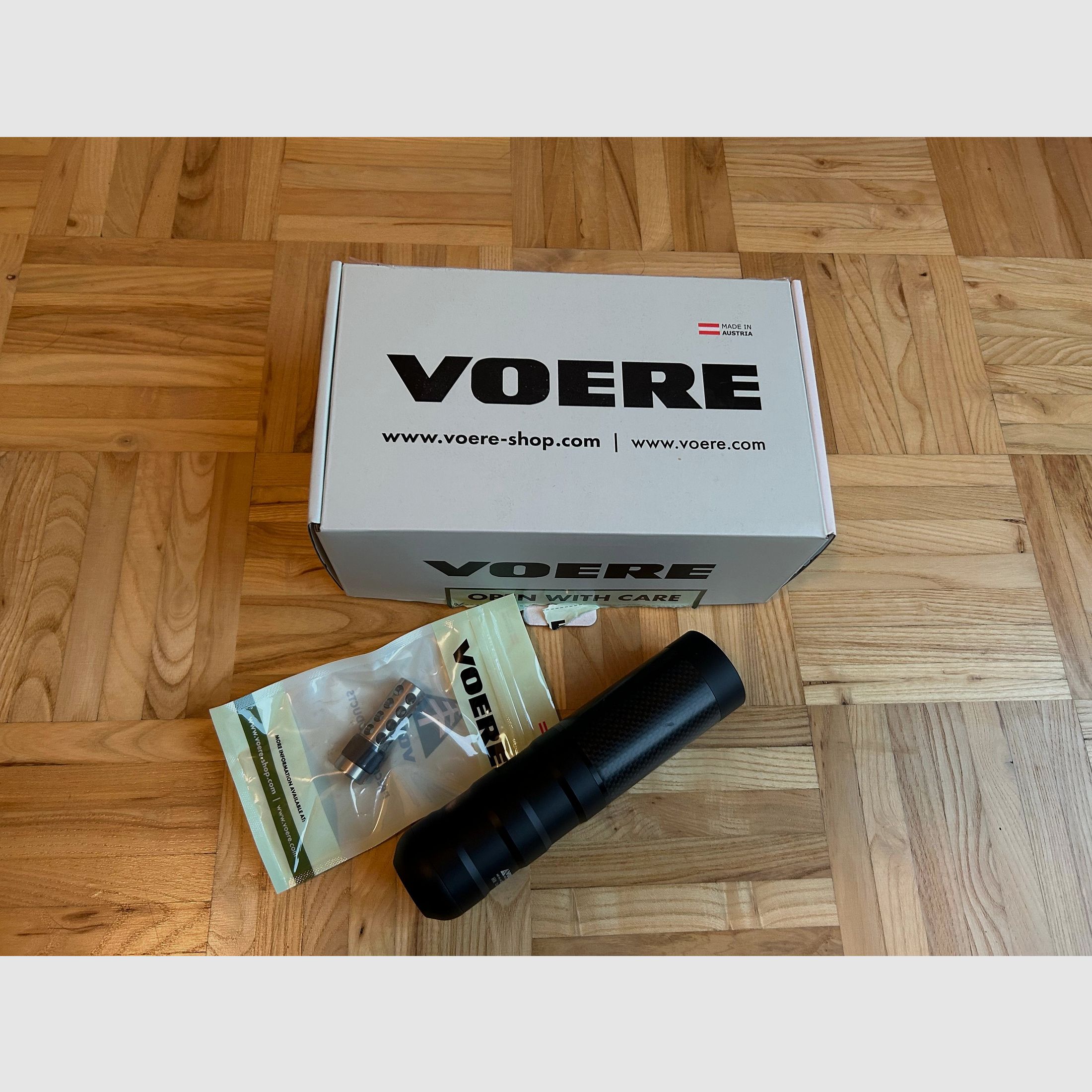 VOERE overbarrel hunting suppressor 6.5 mm – like new