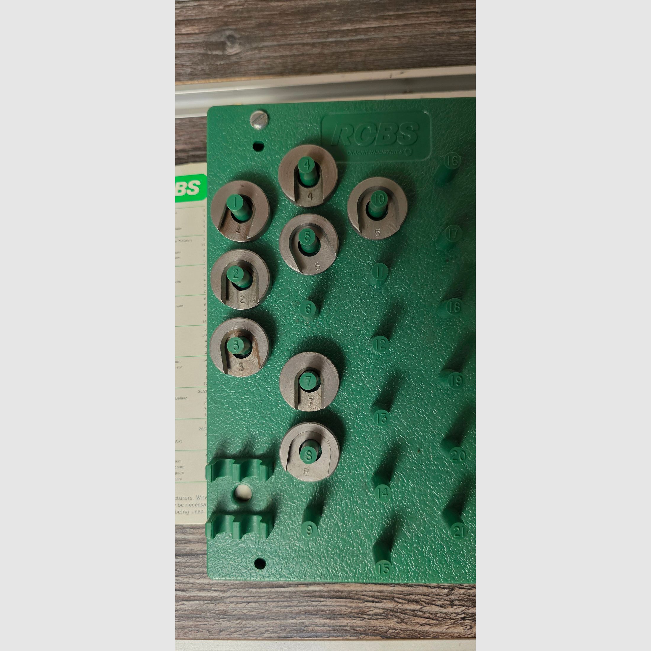 RCBS shell holder No: 1 2 3 4 5 7 8 with carrier