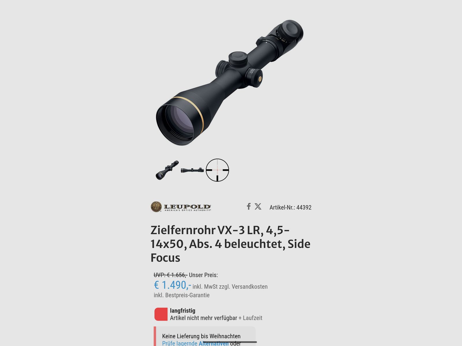 Leupold VX3 3 4.5-14x50 LA Deutsch