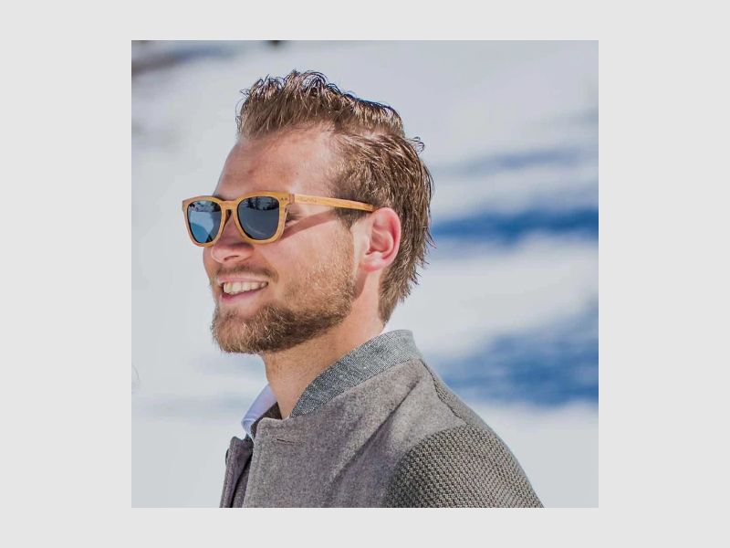 Zonnebril Boszicht van kersenhout