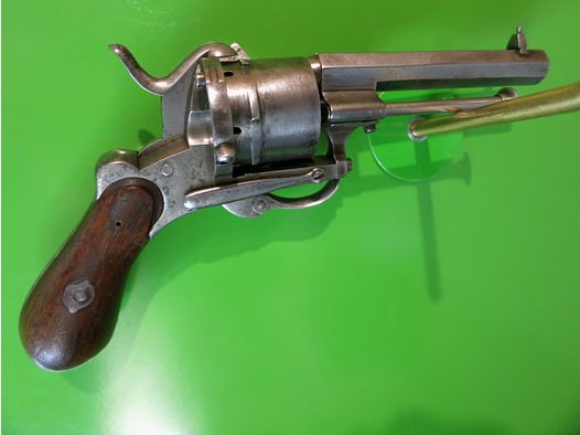 Revolver, Lefaucheux-Stiftfeuerrevolver M1858, Kal. 7 mm, Zivileproduktion     #87-
