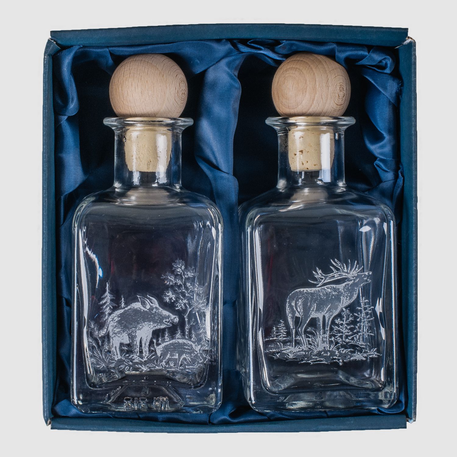 Essig & Öl Karaffe - mit Jagdekor, 2x200ml