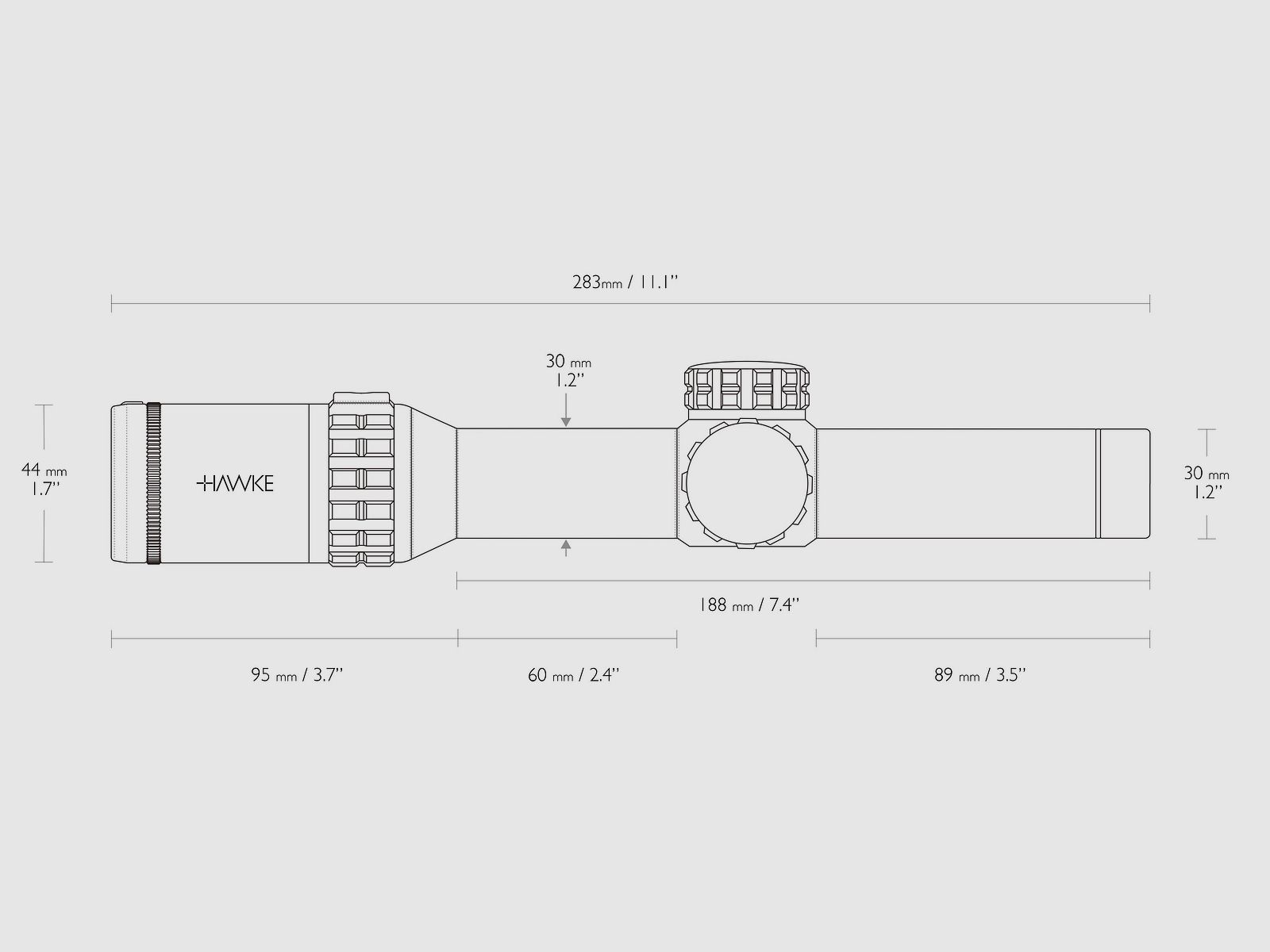HAWKE 18401 FRONTIER 30 1-6x24 Zielfernrohr CIRCLE DOT Absehen MOA