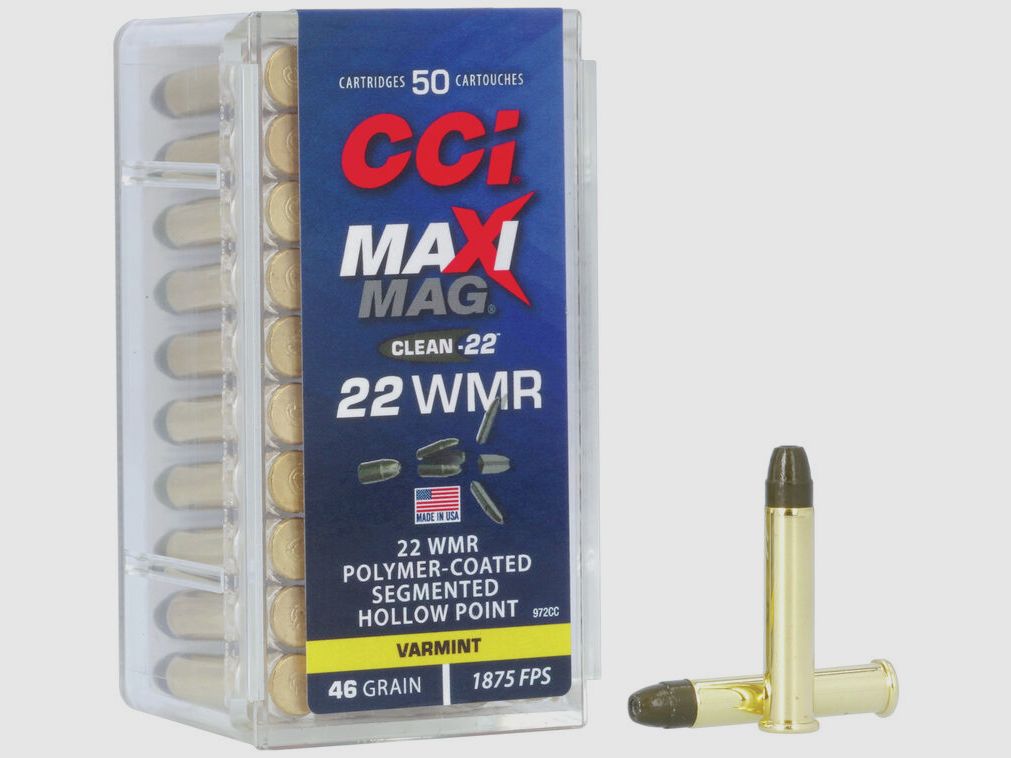 CCI Maxi-Mag .22 WMR 46GR Segmented HP 50 cartucce