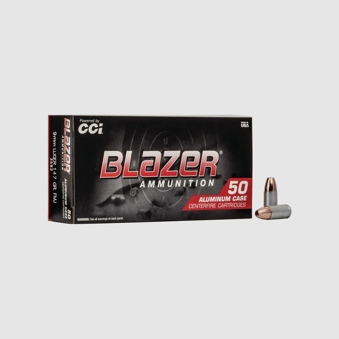 CCI Blazer Aluminum 9mm Luger 147GR TMJ 50 cartridges