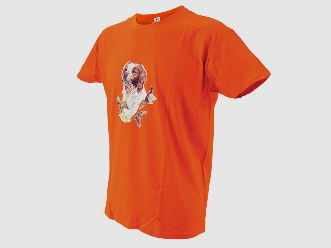 T-Shirt Jagd Epagneul Bartavel® - Orange 100% Baumwolle, Bild 3 von 6
